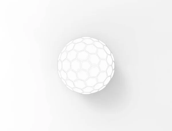 3d rendering of a honeycomb sphere dome isolated in white studio background.