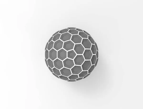 3D renderização de uma cúpula esfera favo de mel isolado em fundo estúdio branco . — Fotografia de Stock