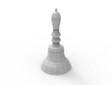 beyaz stüdyo arka planda izole bir çan 3D render
