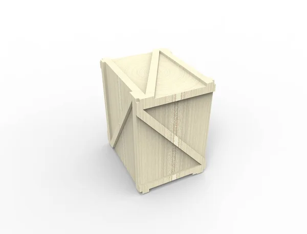 3D απόδοση ενός ξύλινου δημιουργώντας απομονωθεί σε λευκό φόντο στούντιο — Φωτογραφία Αρχείου