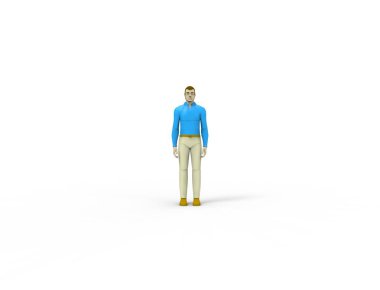 beyaz stüdyo arka planda izole bir erkek bebek 3D render.