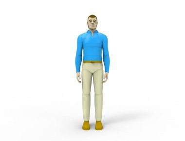 beyaz stüdyo arka planda izole bir erkek bebek 3D render.