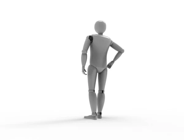 3D-rendering van een dummy staande poseren is White studio achtergrond — Stockfoto