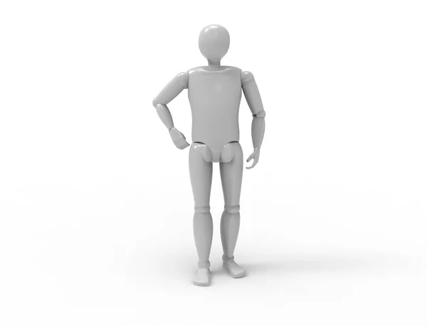 3D-rendering van een dummy staande poseren is White studio achtergrond — Stockfoto