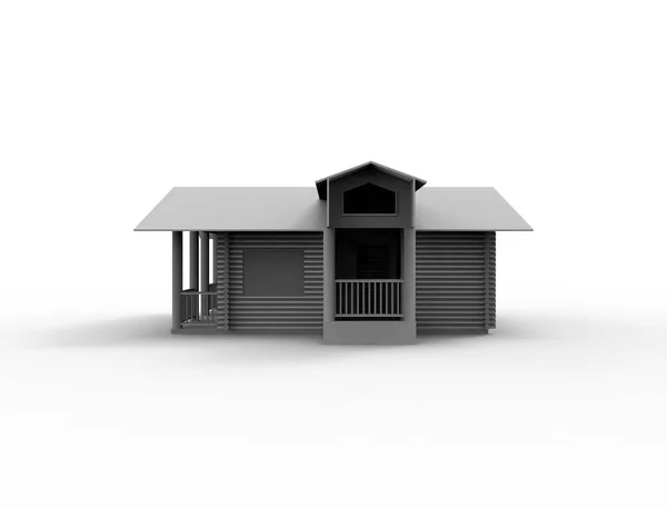 3d renderização de uma pequena casa de cabine isolada em fundo branco — Fotografia de Stock