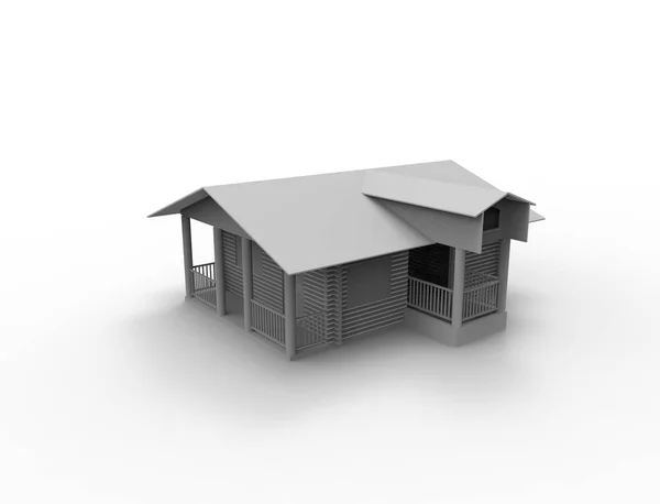 3D рендеринг домика на белом фоне — стоковое фото