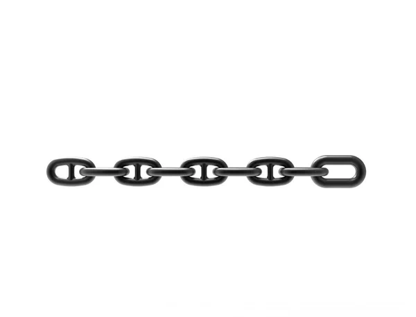 Representación 3d de una cadena de metal pesado aislado sobre fondo de estudio blanco — Foto de Stock