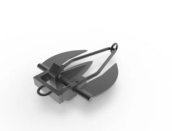 3d rendering of a metal anchor isolated in white studio background — 스톡 사진