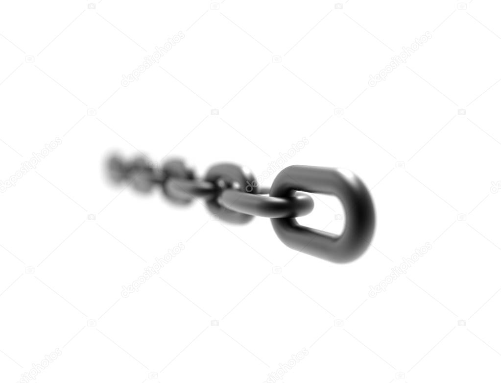 3d rendering of a heavy metal chain isolated on white studio background