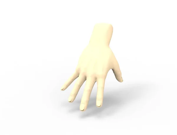 Rendering 3d di una mano distesa con polso isolato su sfondo bianco — Foto Stock