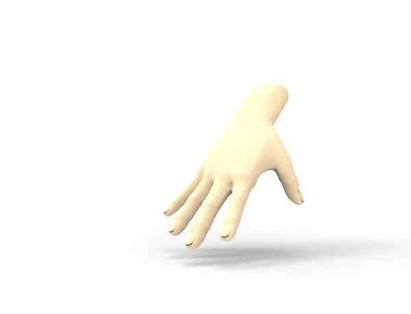 Representación 3d de una mano extendida con muñeca aislada en fondo blanco — Foto de Stock