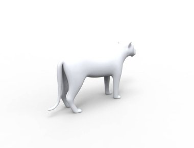 Bir aslan siluet3d render insolation stüdyo arka plan