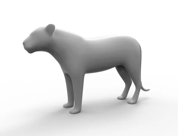 3D-rendering van een leeuw silhouet is bezonning studio achtergrond — Stockfoto