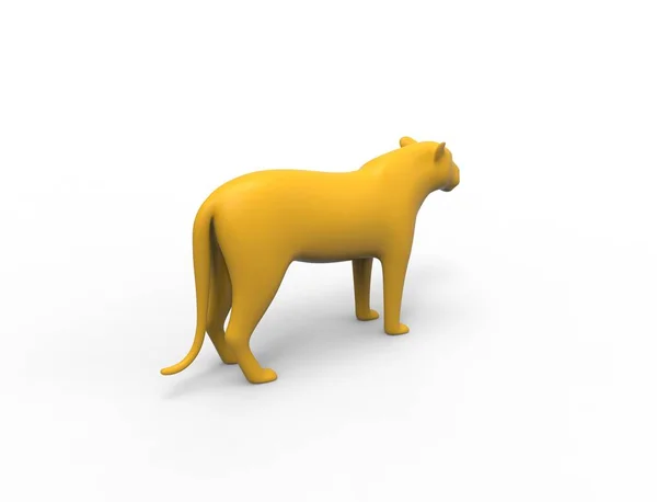 3D-Rendering einer Löwensilhouette ist Sonneneinstrahlung Studio Hintergrund — Stockfoto