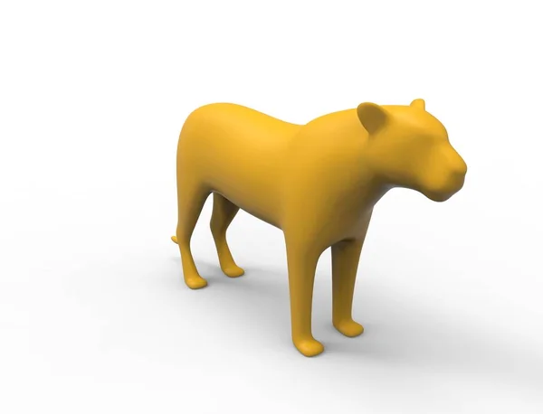 3D απόδοση ενός λιονταριού σιλουέτα είναι ηλιακή ακτινοβολία στούντιο φόντο — Φωτογραφία Αρχείου