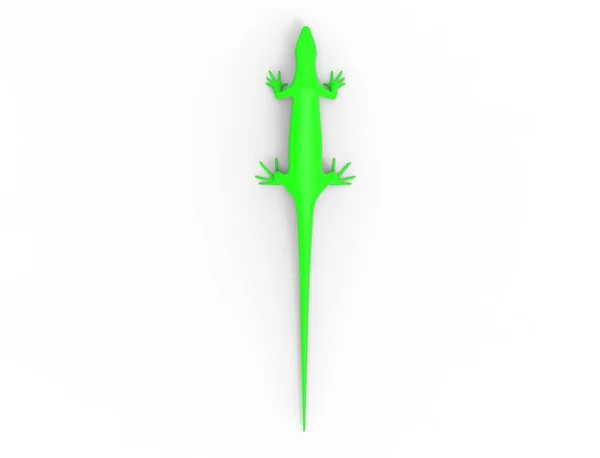 Rendering 3d di una lucertola verde isolata su sfondo bianco — Foto Stock