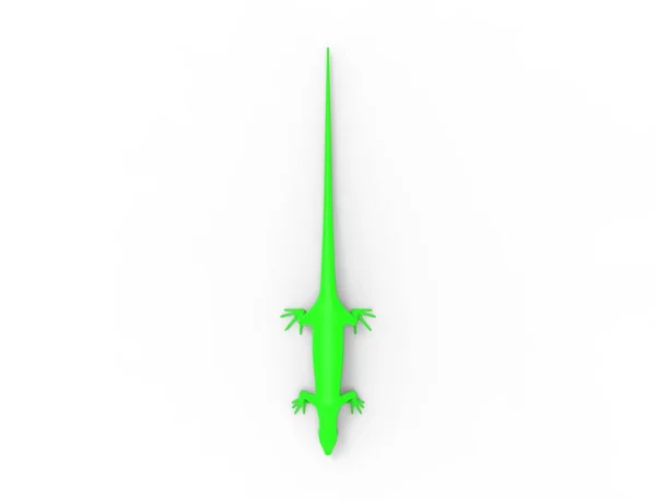 흰색 스튜디오 배경에서 고립 된 녹색 도마뱀의 3D 렌더링 — 스톡 사진