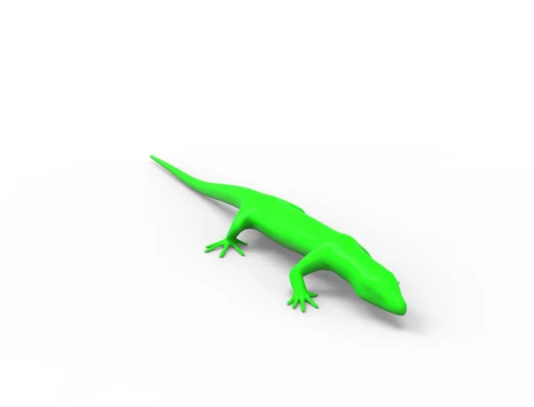 3D-s renderelés egy zöld gyík izolált fehér stúdió háttér — Stock Fotó