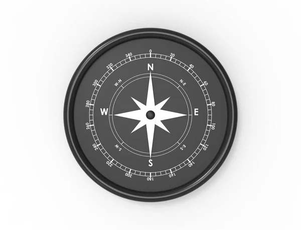 3d weergave van een kompas noord west zuid oost geïsoleerd in witte achtergrond — Stockfoto