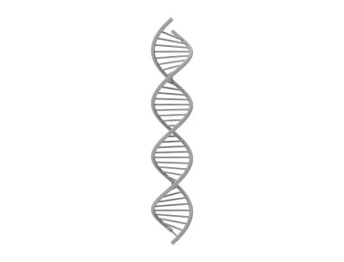 Beyaz arkaplanda izole edilmiş 3d DNA dizisi