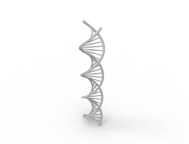 Beyaz arkaplanda izole edilmiş 3d DNA dizisi