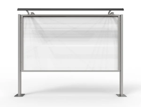 3d rendering of a empty billboard template in white studio background — 스톡 사진