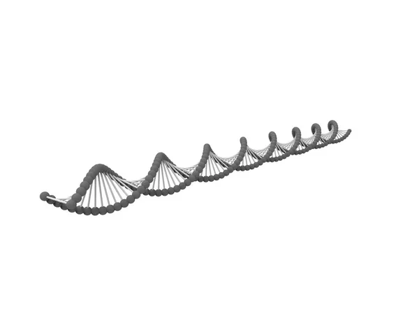 Beyaz arkaplanda izole edilmiş 3d DNA dizisi — Stok fotoğraf