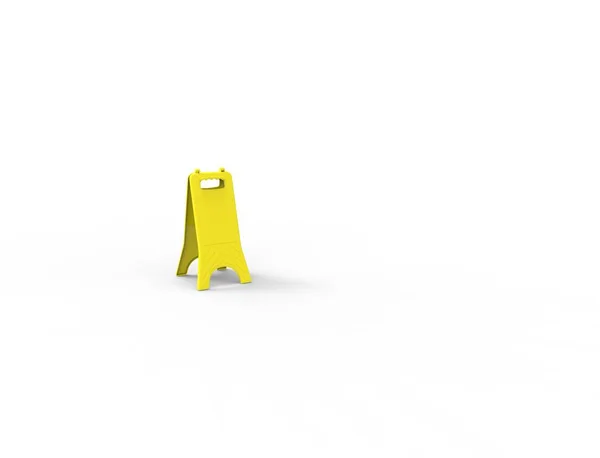 3d rendering of a empty yellow wet floor sign isolated in white background — 스톡 사진