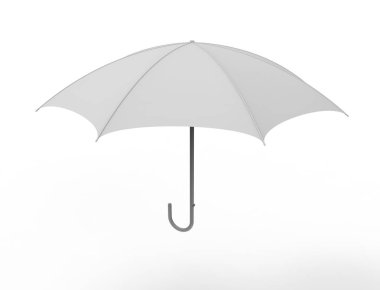 Beyaz stüdyo arka planında izole edilmiş bir şemsiye 3D görüntüleme