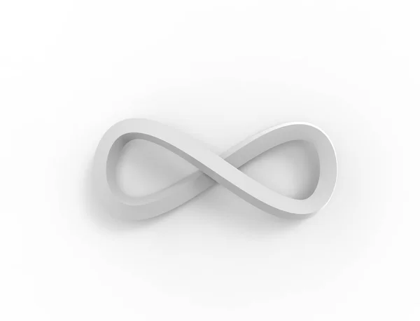Renderização 3d de um objeto de forma de loop infinito isolado em fundo branco — Fotografia de Stock