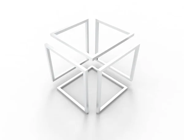 3D візуалізація нескінченного куба ізольовано на білому тлі . — стокове фото