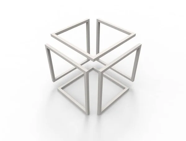 3D візуалізація нескінченного куба ізольовано на білому тлі . — стокове фото