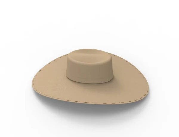 Representación 3d de un sombrero aislado en fondo blanco del estudio —  Fotos de Stock