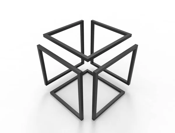 Representación 3d de un cubo infinito aislado en fondo blanco . — Foto de Stock