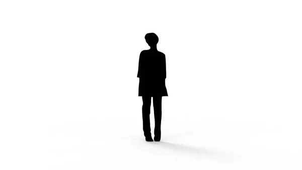 3d weergave van het silhouet van een in witte achtergrond geïsoleerde persoon — Stockfoto