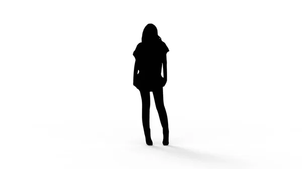3D-Darstellung der Silhouette einer auf weißem Hintergrund isolierten Person — Stockfoto