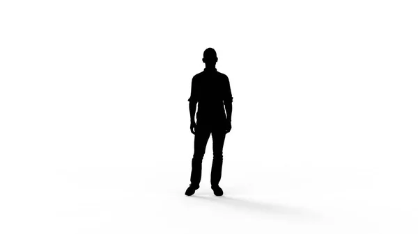 3d rendering of the silhouette of a person isolated in white background — 스톡 사진