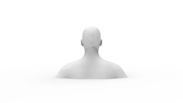 3D рендеринг модели человека на белом фоне — стоковое фото