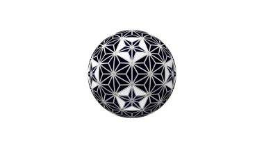 Dekoratif bir kürenin beyaz arkaplanda izole edilmiş 3d görüntülemesi