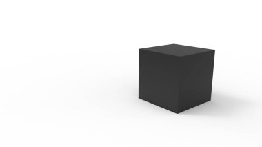 Beyaz stüdyo arka planında izole edilmiş bir küpün 3D canlandırması