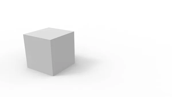 Representación 3d de un cubo aislado en fondo blanco estudio — Foto de Stock