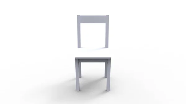 3D візуалізація дерев'яного стільця ізольовано на студійному фоні — стокове фото