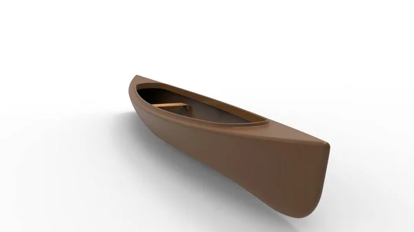 Rendering 3d di una canoa isolata su sfondo bianco — Foto Stock
