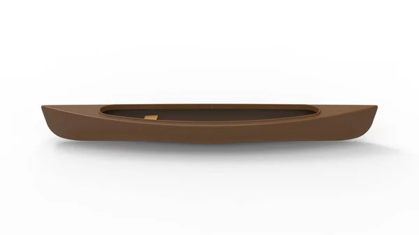 Representación 3d de una canoa aislada en fondo blanco estudio — Foto de Stock