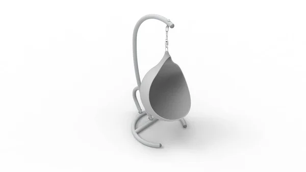 3D рендеринг висит яйцо стул изолирован в белом фоне студии — стоковое фото