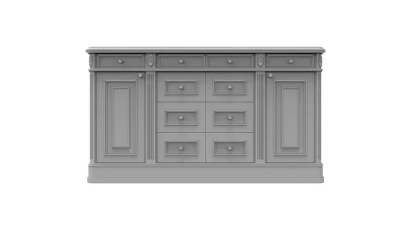 3d renderização de um pequeno armário de madeira no fundo branco — Fotografia de Stock