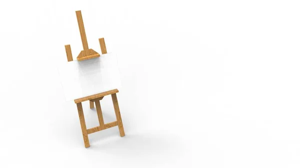 3d renderização animação de uma pintura cavalete em fundo branco — Fotografia de Stock