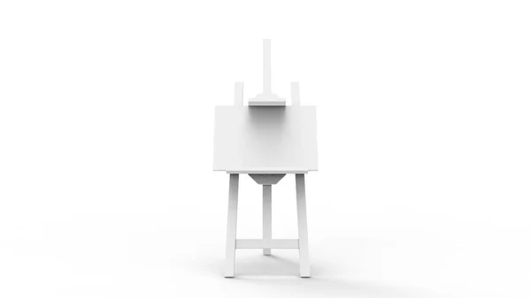 3d renderização animação de uma pintura cavalete em fundo branco — Fotografia de Stock