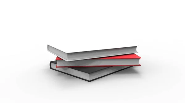 3d rendering of books isolated in white studio background — Stock Photo, Image