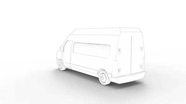 3d rendering of a utility van isolated in white background — 스톡 사진